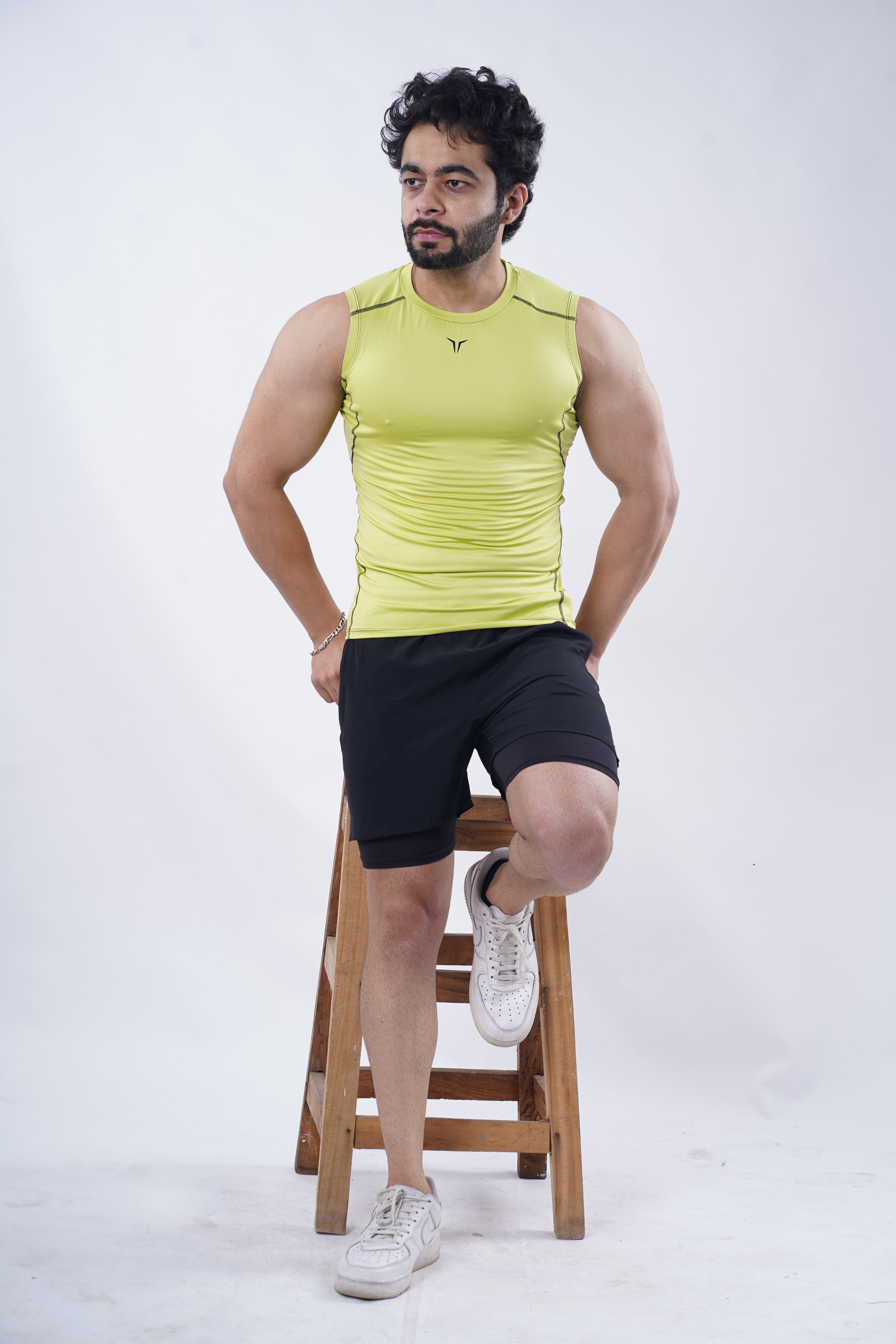 Alpha Compression Tank (Neon-Olive-Sky) Combo