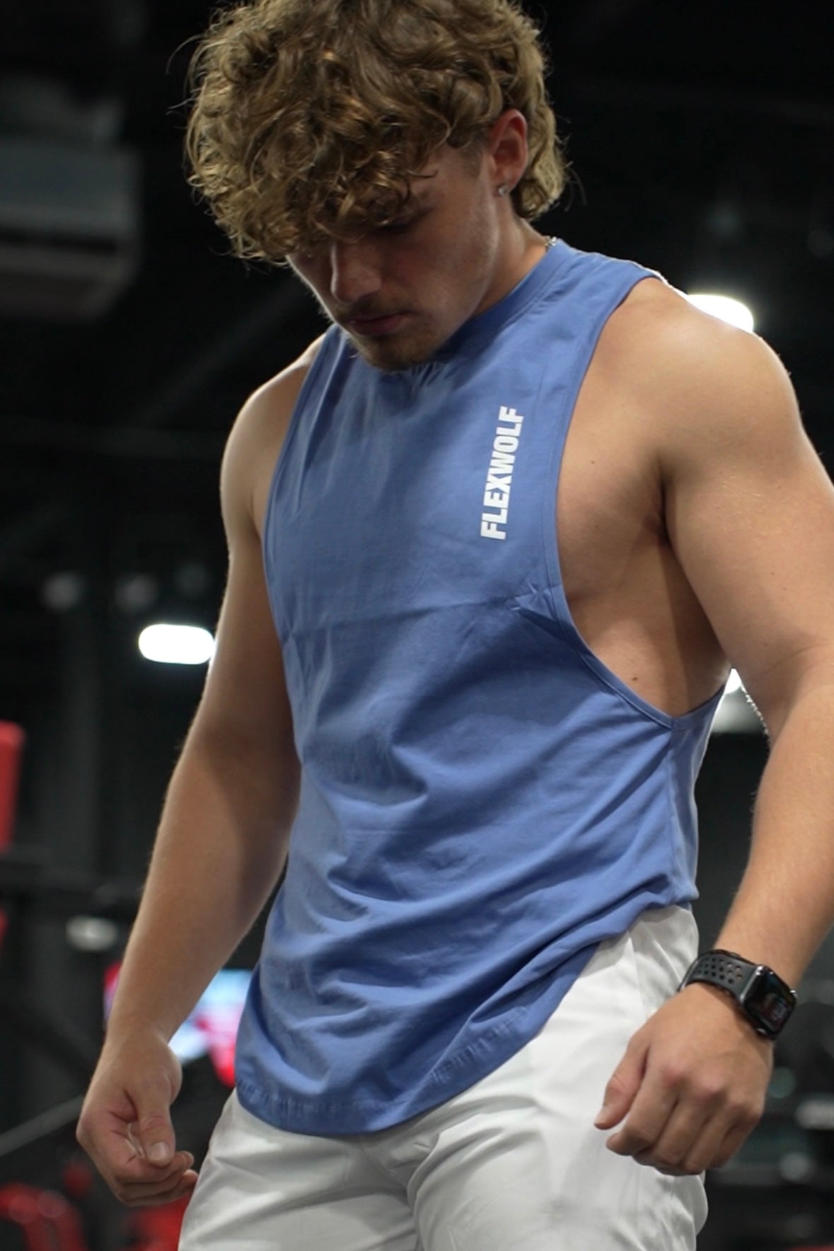 2 in 1 Combo - White Alpha Compression Tank and Space Blue Flex Arm Tank
