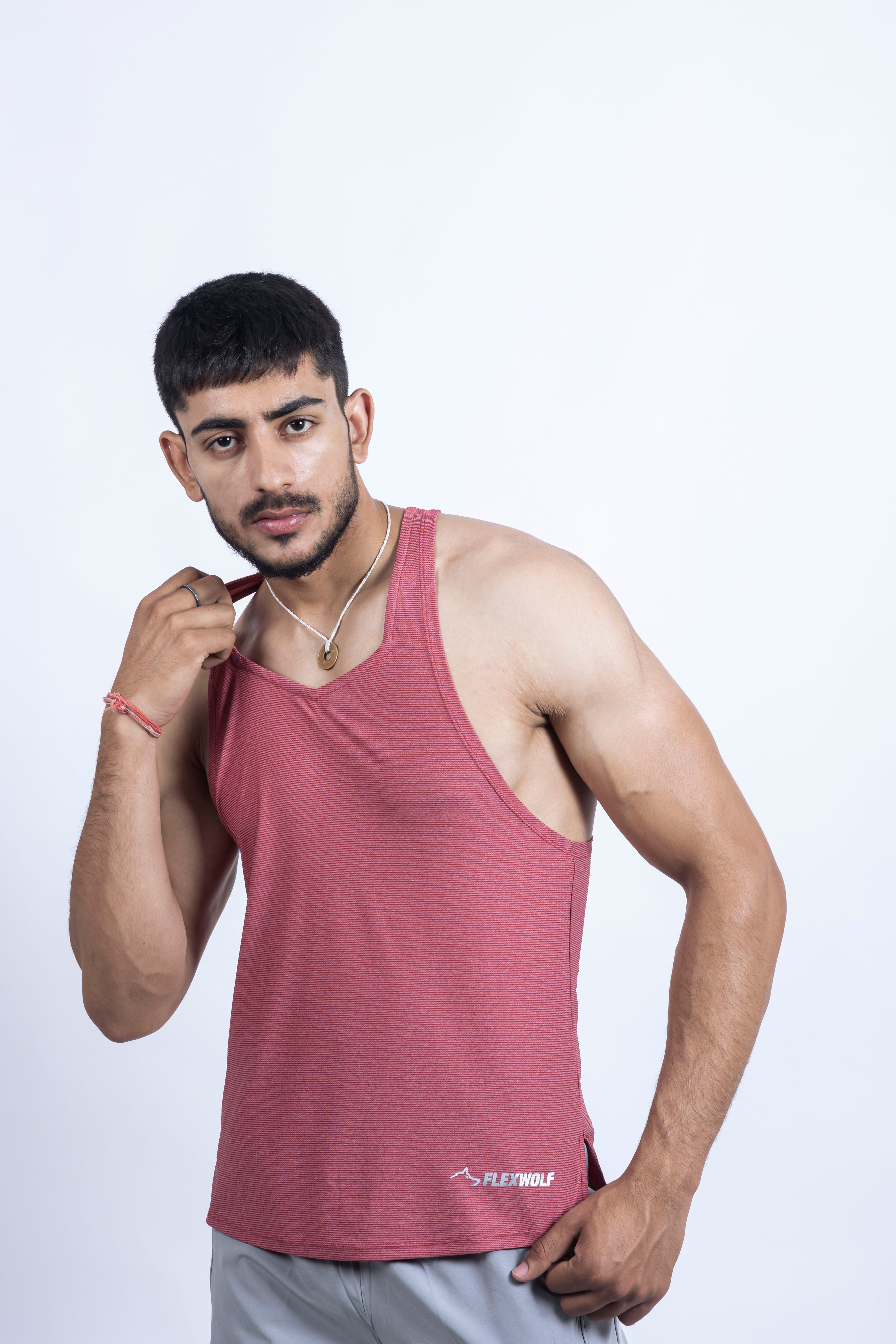Y-BACK VEST COMBO RED AND WHITE