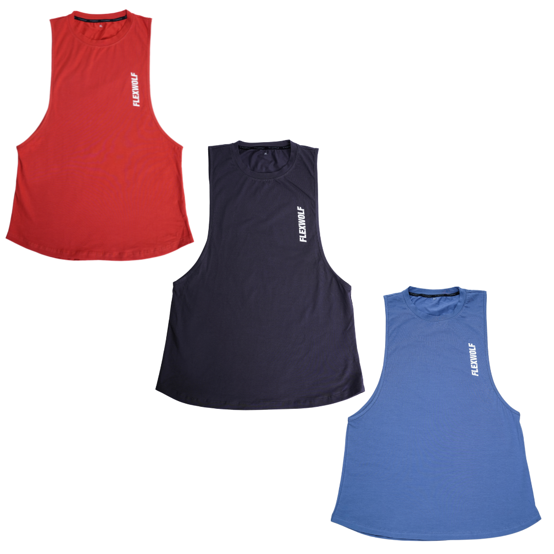 Flex Arm Tank (Salmon-Space Blue-Grey) Combo