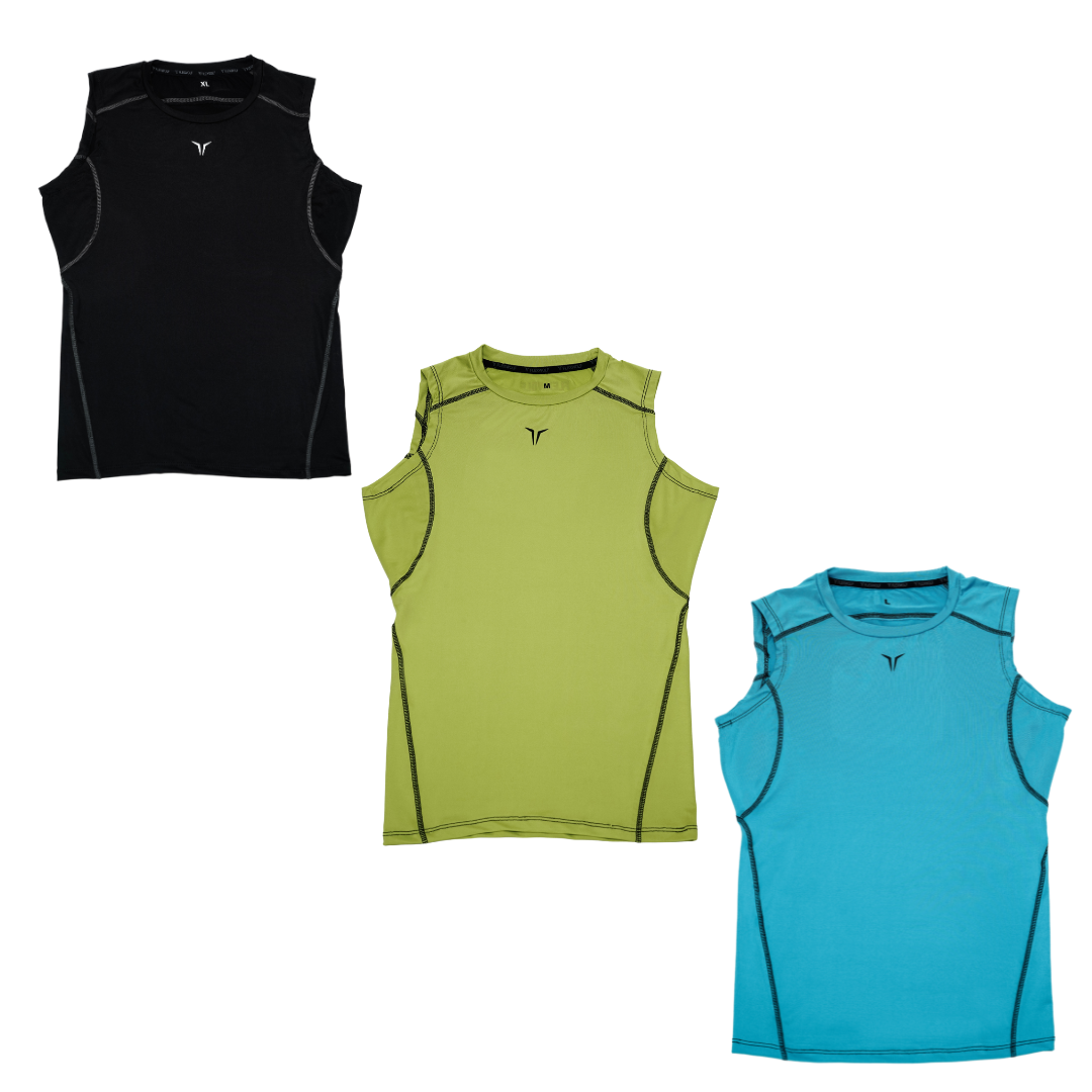 Alpha Compression Tank (Black-Neon-Sky) Combo