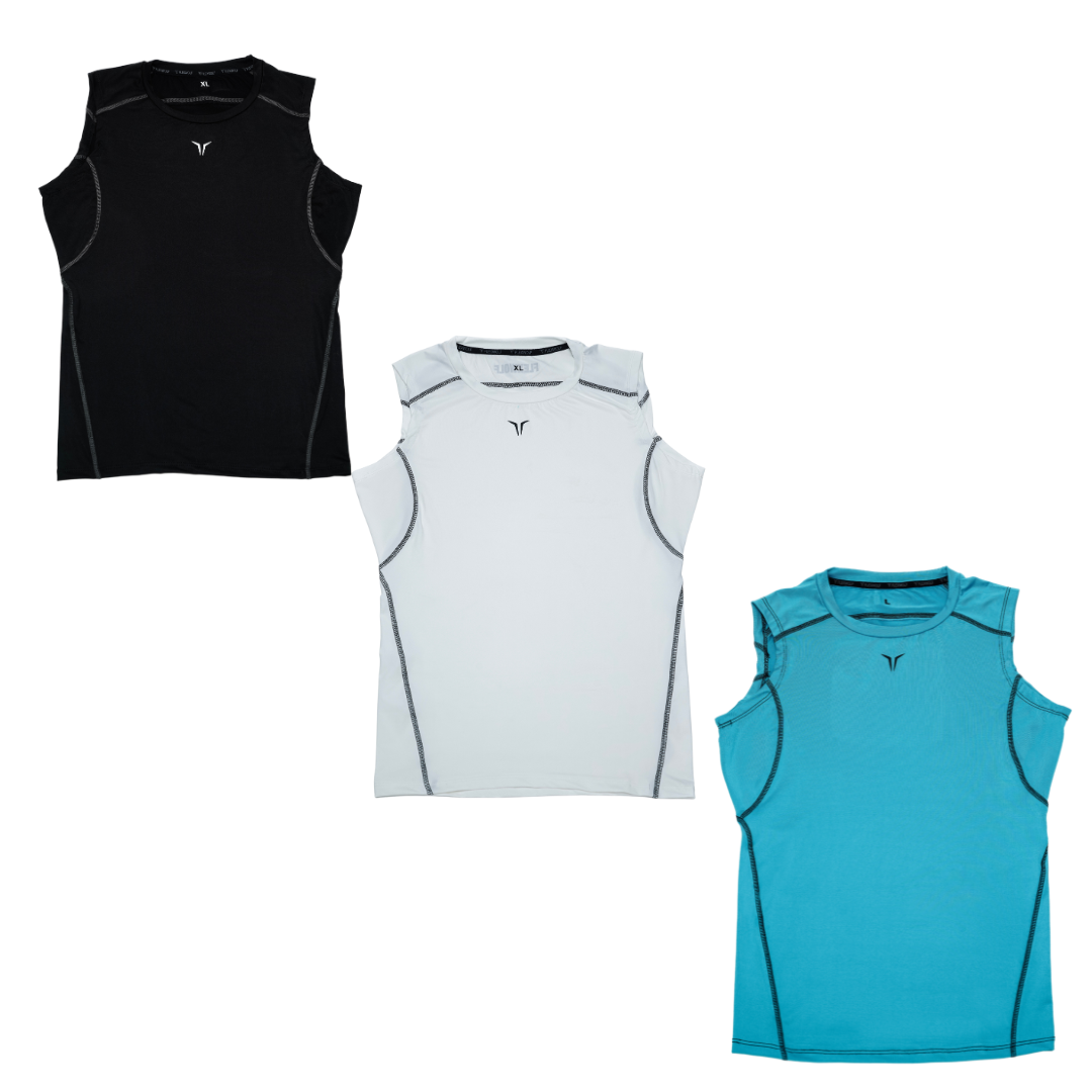 Alpha Compression Tank (Black-White-Sky) Combo