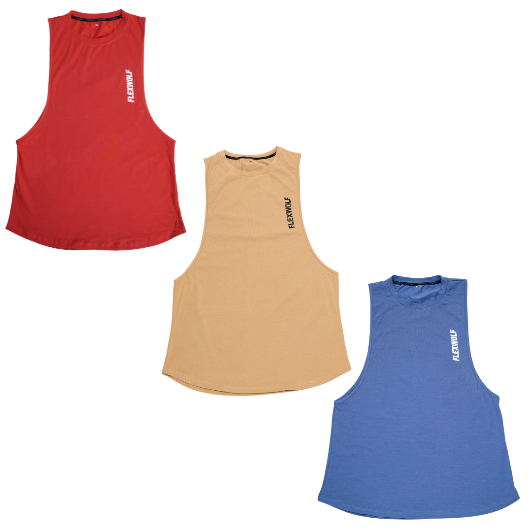 Flex Arm Tank (Salmon-Beige-Space Blue) Combo