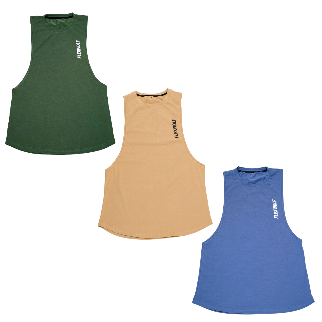 Flex Arm Tank (Forest Green-Beige-Space Blue) Combo