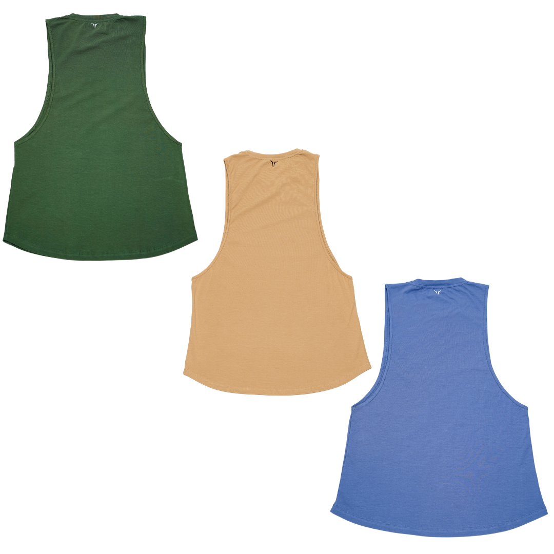 Flex Arm Tank (Forest Green-Beige-Space Blue) Combo