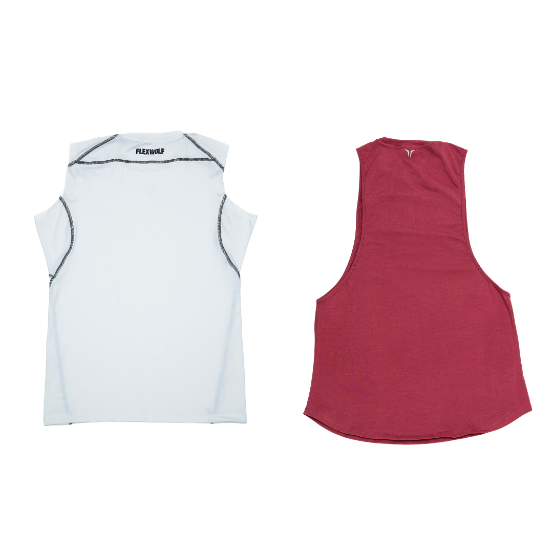 2 in 1 Combo - White Alpha Compression Tank and Onion Flex Arm Tank