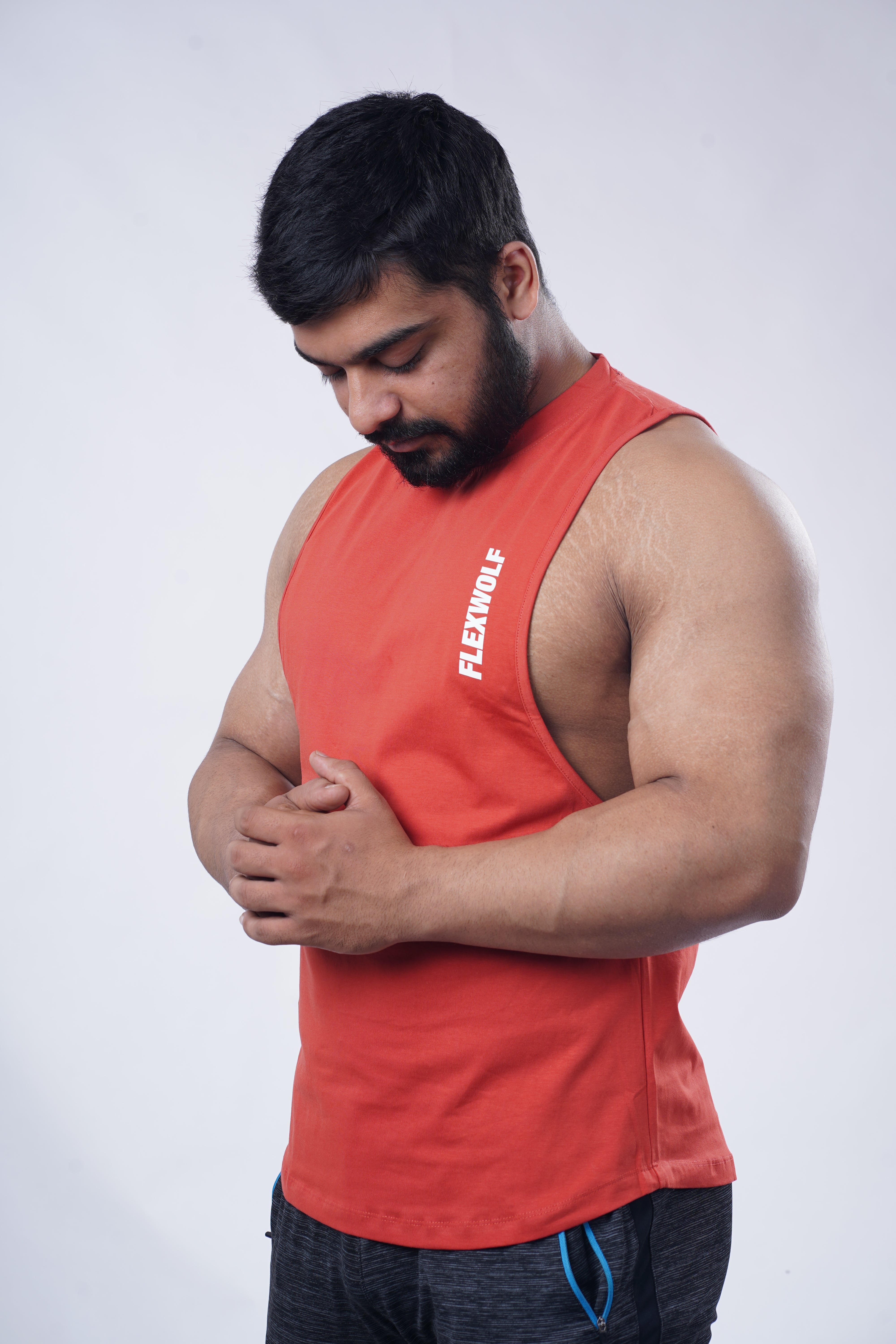 Flex Arm Tank (Salmon-Space Blue-Grey) Combo