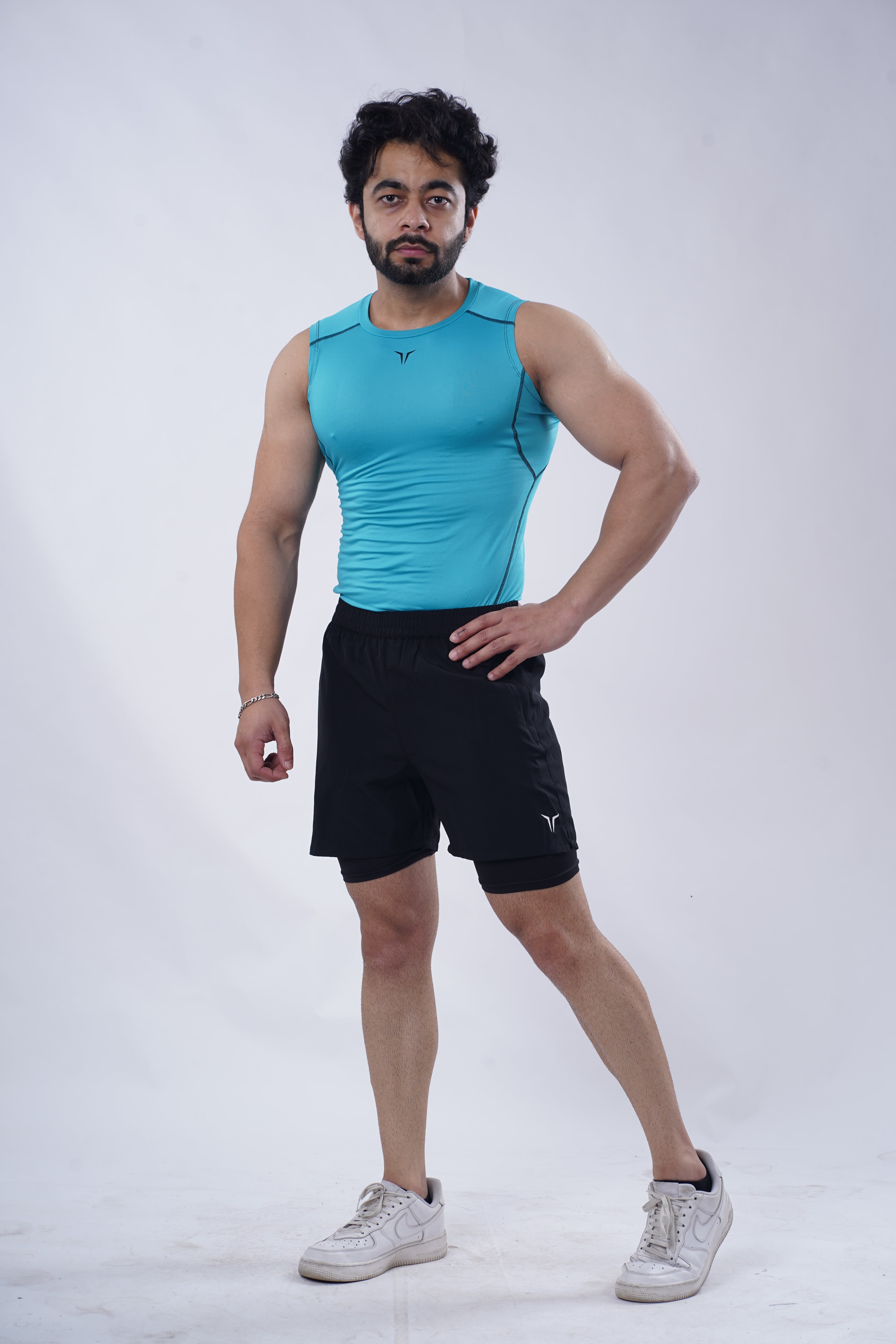 Alpha Compression Tank (Black-Neon-Sky) Combo