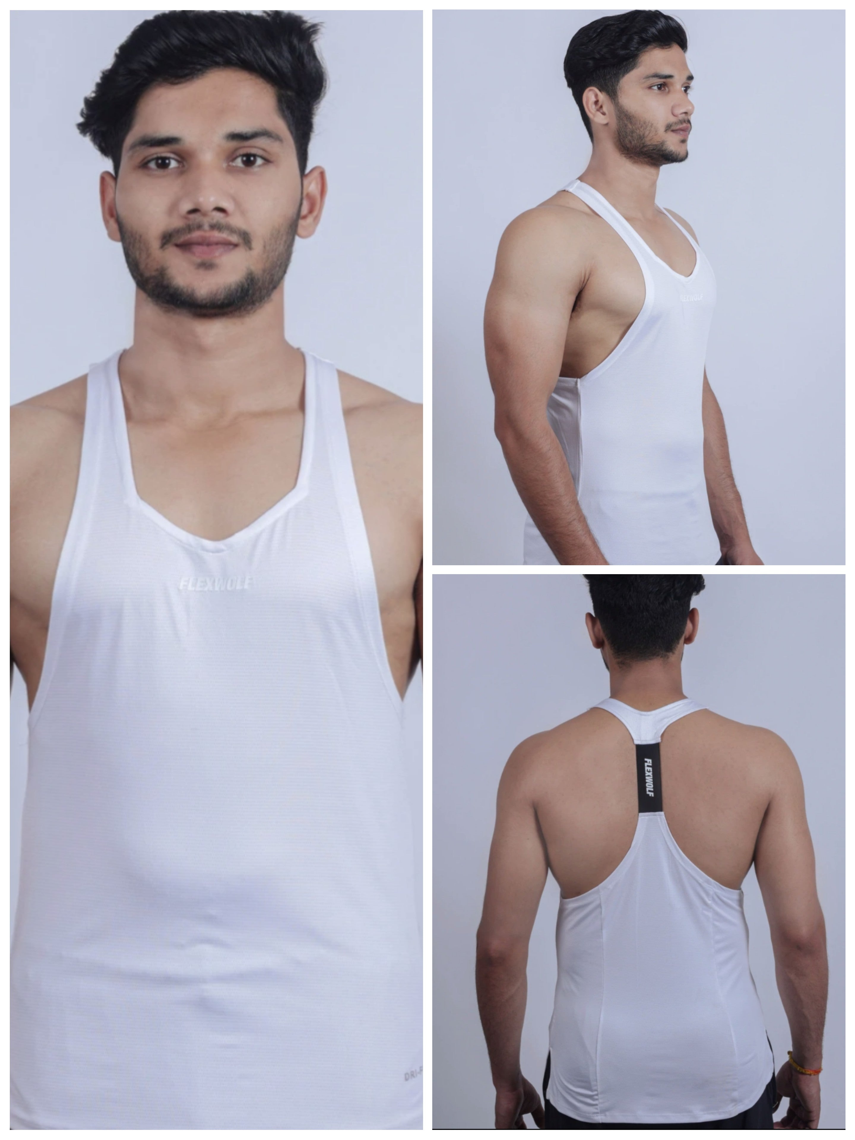 Combo 4 Gym vest white-black-red-blue