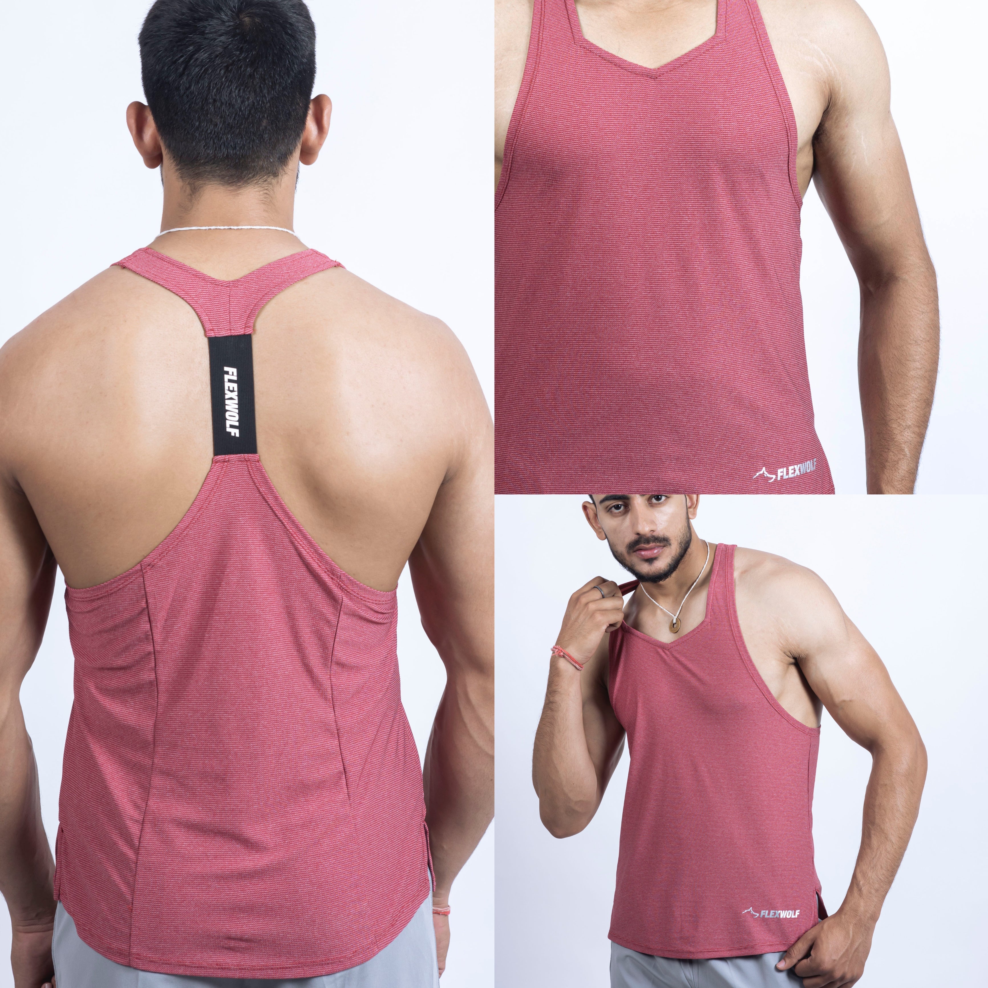 Y-BACK VEST COMBO - BLUE AND RED