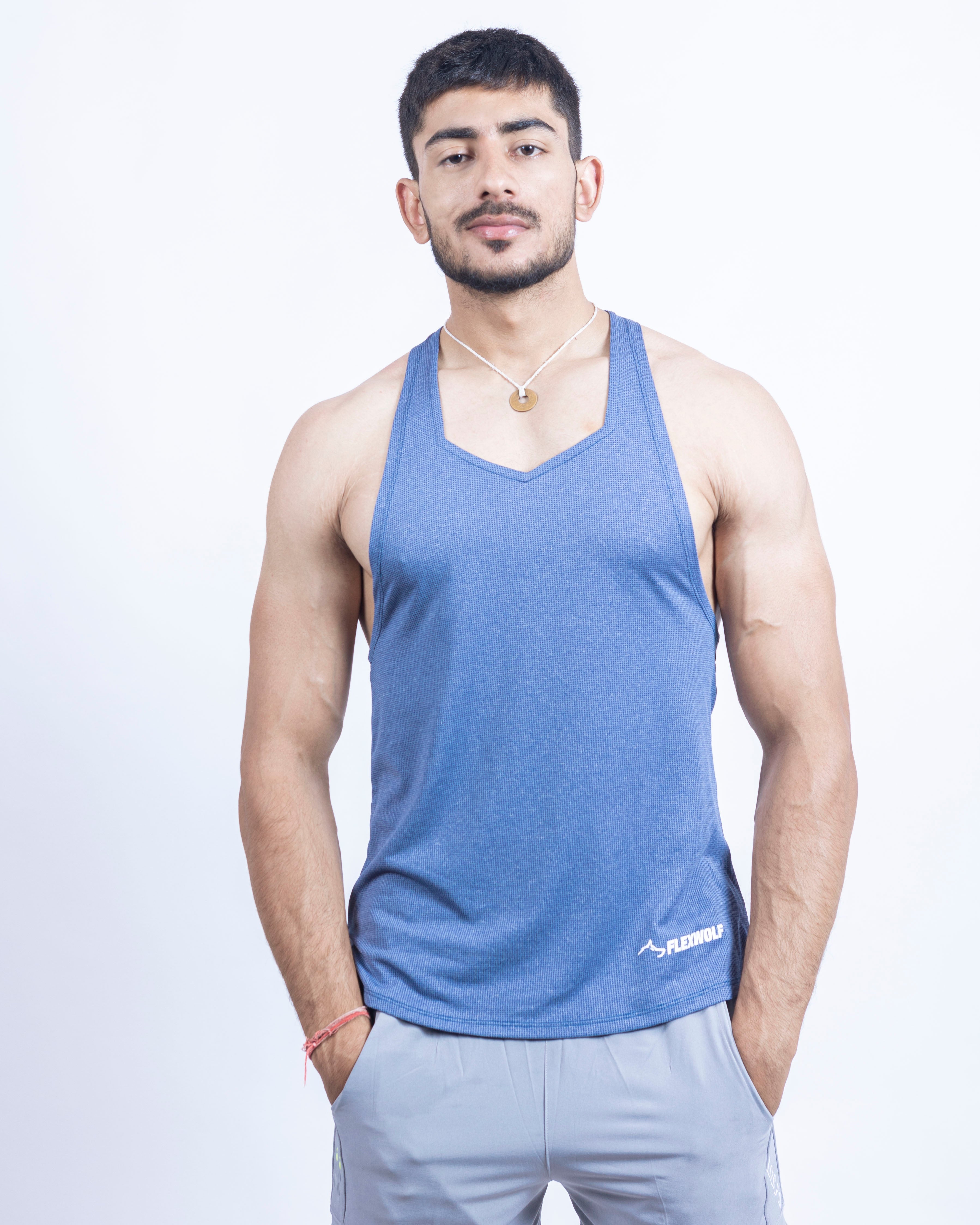 Y-BACK VEST COMBO - BLUE AND SKIN