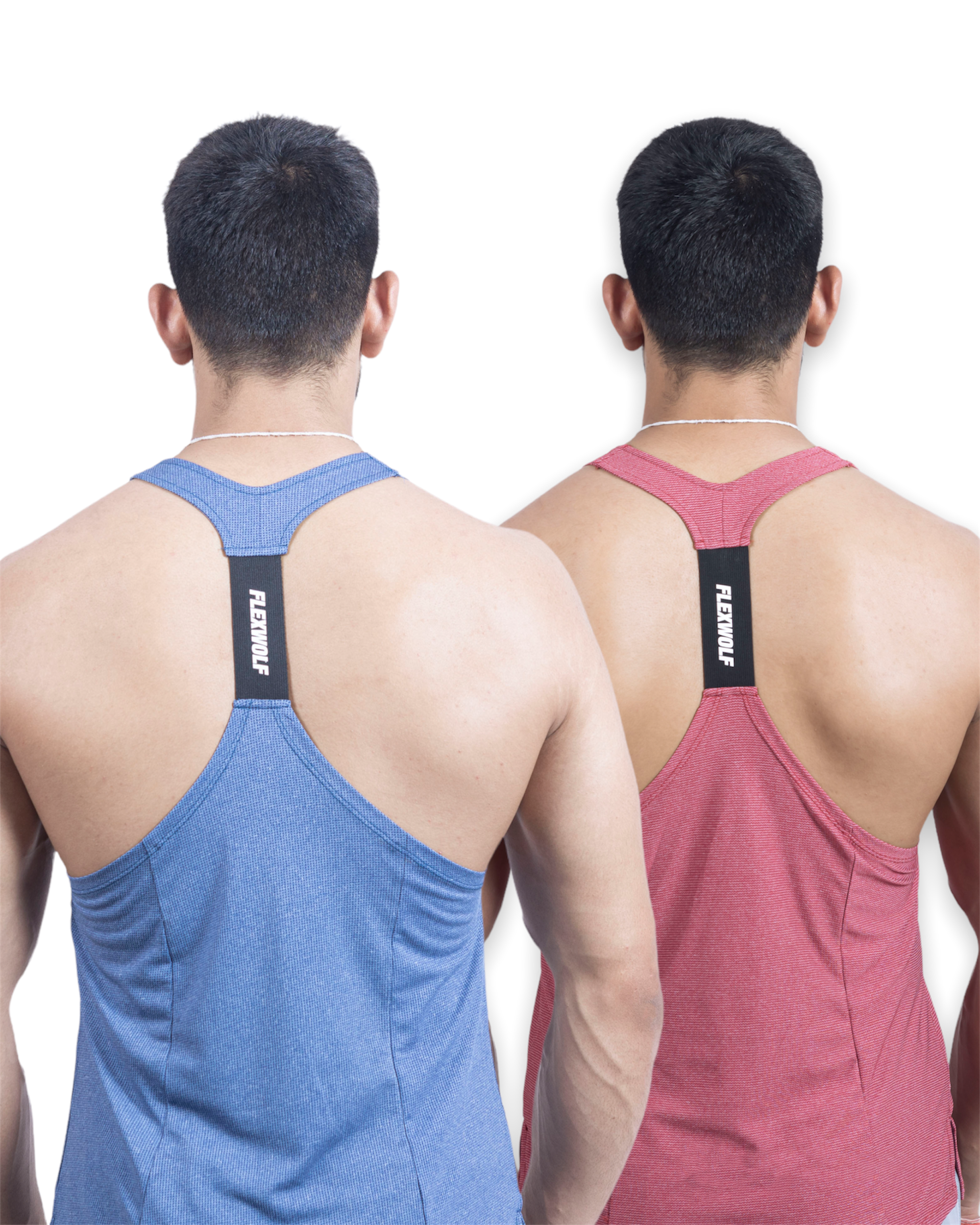 Y-BACK VEST COMBO - BLUE AND RED