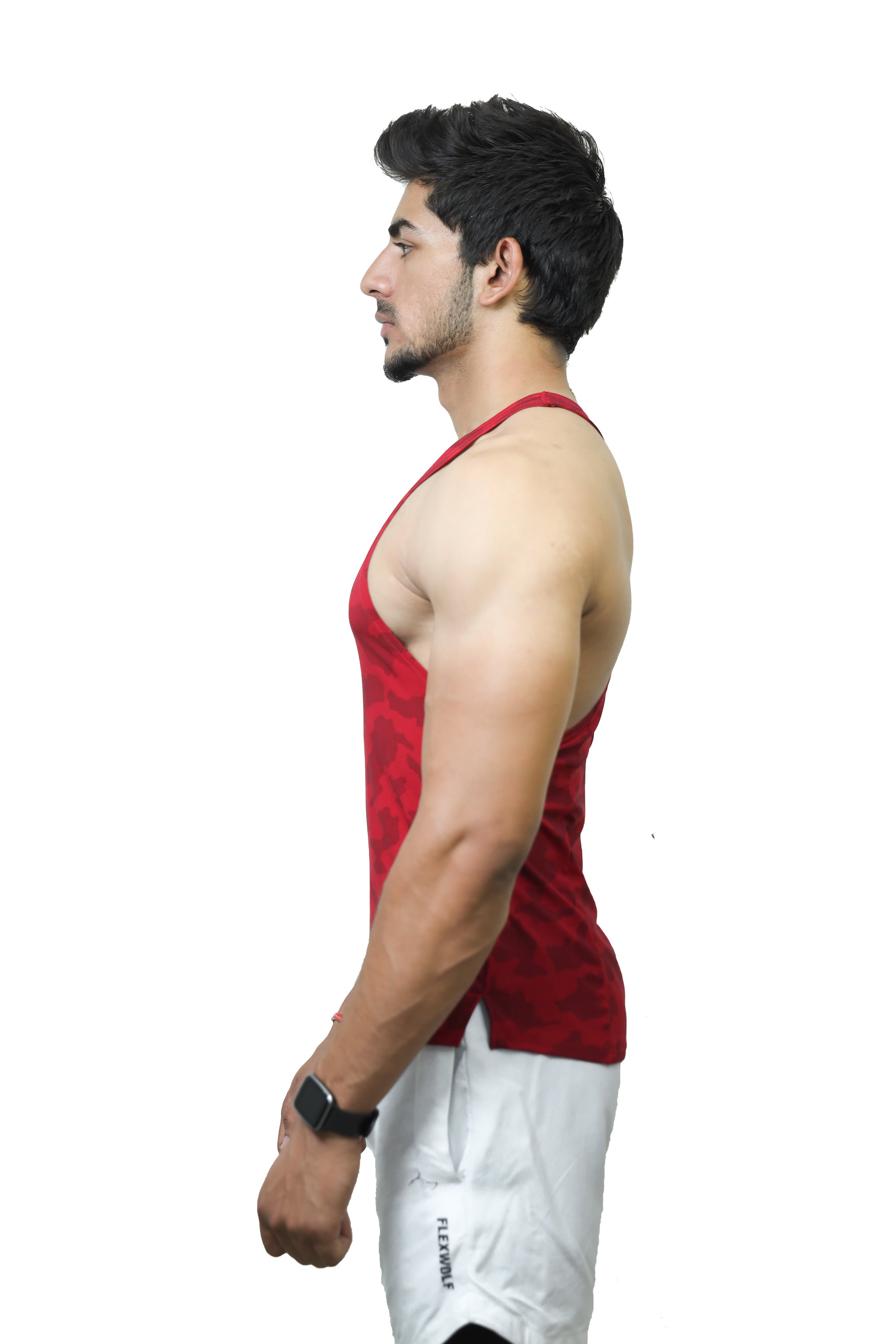 Y- Back Vest Red Printed