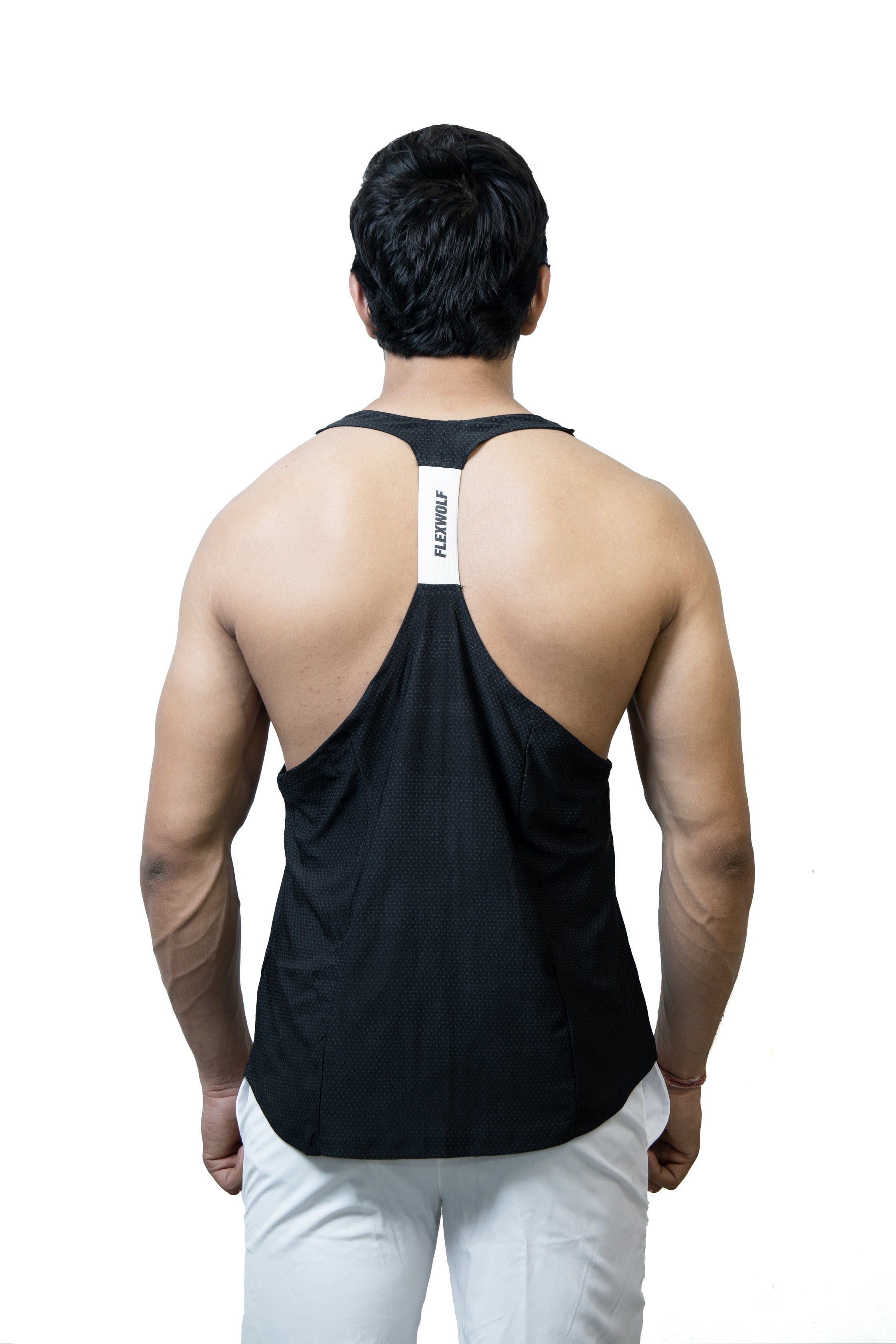 Combo White Evolution Tank, Black Y- Back and Olive Y-Back Vest