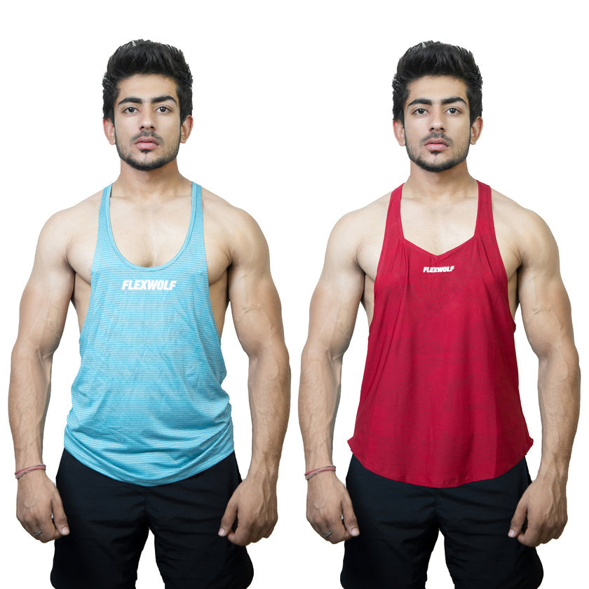 COMBO - Y-Back Red And Sky-Blue Flex Stringer