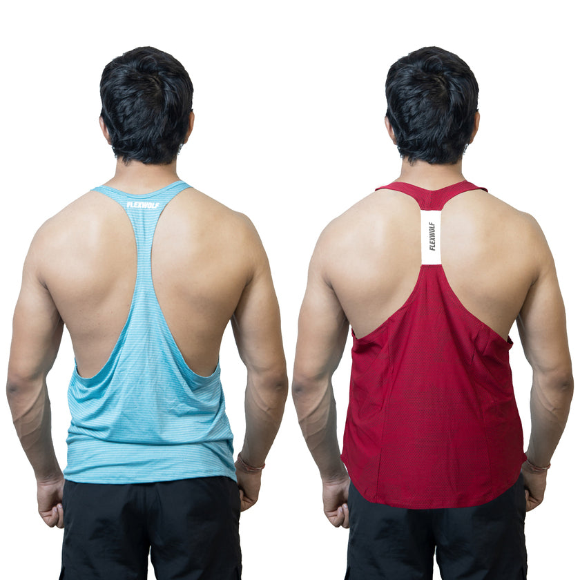 COMBO - Y-Back Red And Sky-Blue Flex Stringer